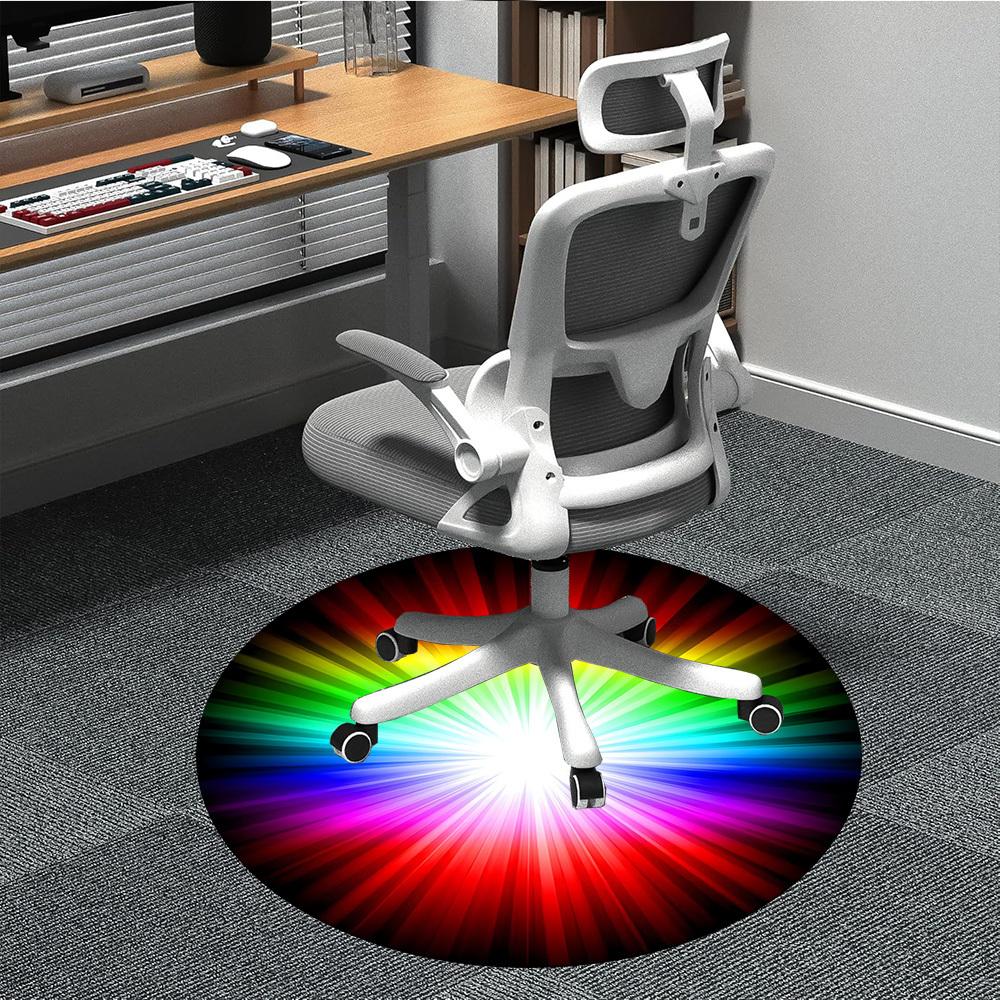 

1pc Rainbow Spectrum Chair Carpet for Office, Non-slip, Soft and Durable Office Rug, Perfect for Office yy260127137 80cm by 80cm