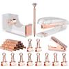 KIDMEN Rosegold Desk Accessory Kit,Set of Stapler, Staple Remover,1000pcs Staples,Tape Dispenser,Big Diamond Ballpoint Pen and 10pcs Binder Clips