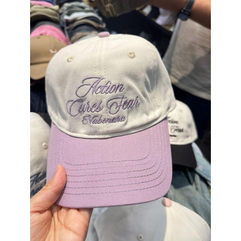 Letter embroidery color matching baseball cap for women, small face, simple, light and breathable sunshade cap for men