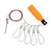 Live Fish Lock with Foam Float Stick Steel Wire Fishing Lock Buckle Fish Stringer Kit for Outdoor