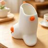 Space Saving Cute Duck-shaped Pen Holder Cartoon Multi-functional Storage Tube Desktop Organizer for Pens Makeup Brushes Office
