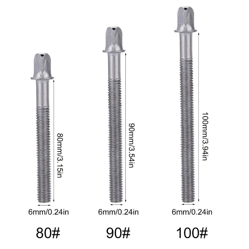 10Pcs Metal Drum Tension Rods Tight Screws Bolts Percussions Drum Repair Parts