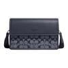 Turner 25 All-over Printed Classic Presbyopic Shoulder, Mulberry Silk Plain Fabric, Crossbody Bag, Medium Size, Men's, Denim Blue