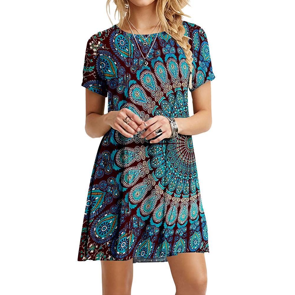 

Новое модное свободное платье с принтом тай-дай 3D, женское, с коротким рукавом, большие летние платья, повседневная уличная одежда, сарафан, женское платье 6XL