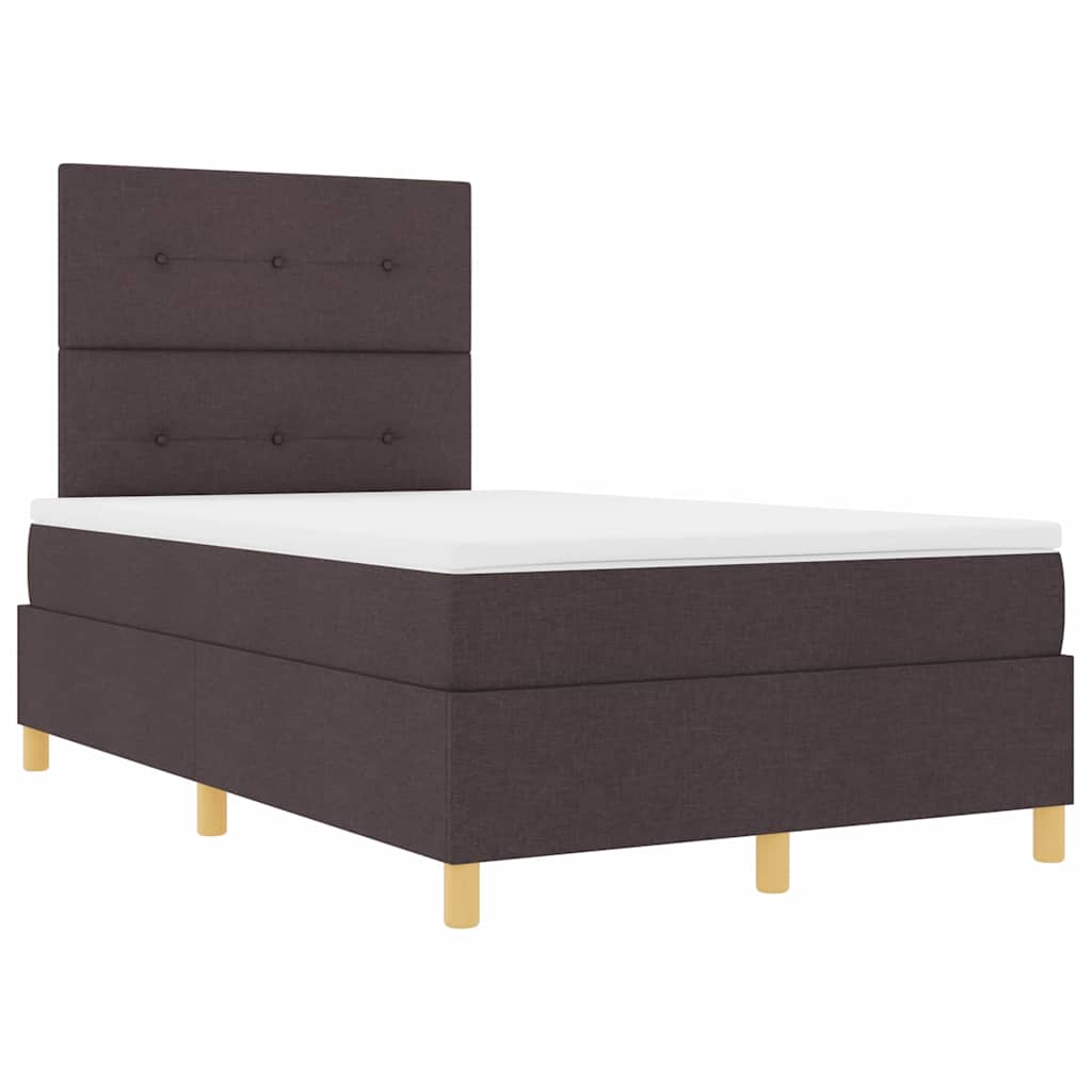 Boxspring bed with headboard Dark Brown 120 x 190 cm Fabric