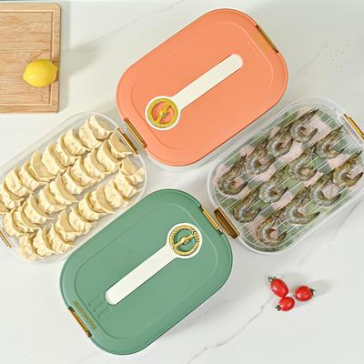 Scatola per ravioli a tempo, Scatola per la conservazione in frigorifero da cucina, Scatola impilabile di grande capacità per la conservazione di alimenti surgelati rapidi, Scatola per la conservazione del pesce