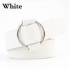 Ladies Fashion Needle-free Metal Round Buckle Belt Casual Wide Belt