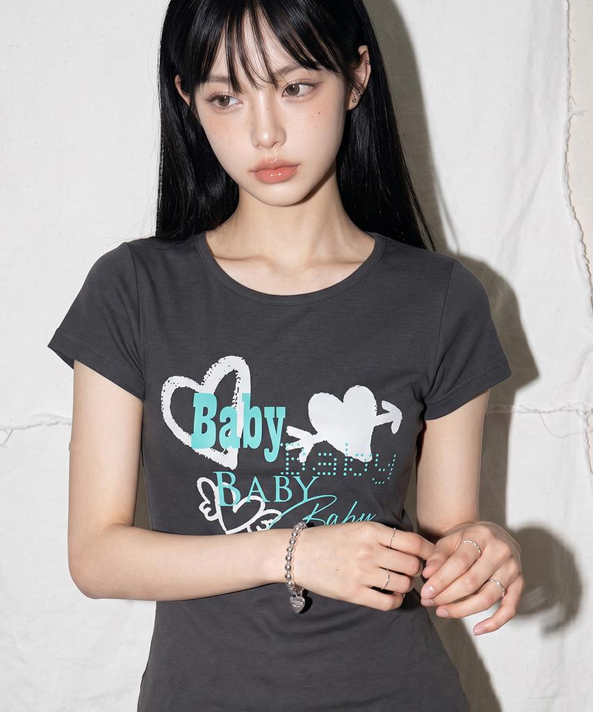 THE GREEN LAB Baby Boat Neck Slim Short Sleeve Tee [Black]