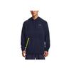 Under Armour Rush Enfärgad Logotyptryck Dragsko Huva Långärmad Sweatshirt Herr sweatshirt Mörkblå 1370450-410