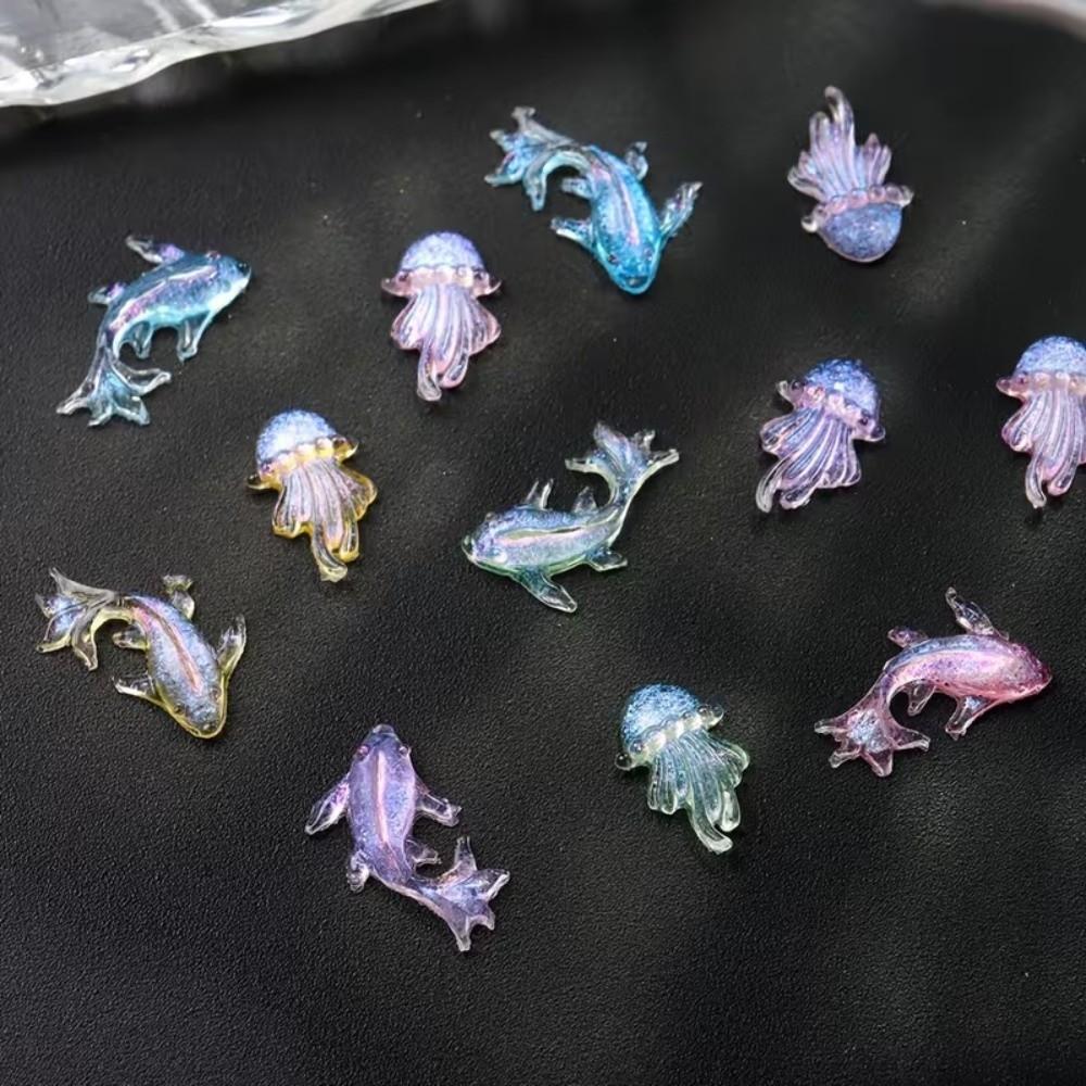 100 Pcs Mini Shiny Goldfish Ocean Aurora Nail Rhinestones  DIY Scrapbooking Accessories