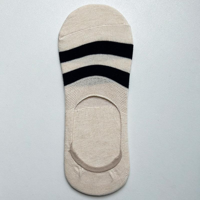 Men's Summer Thin Style Wicking Sweat Shallow Mouth Invisible Non Slip Do Not Drop with Short Boat Socks