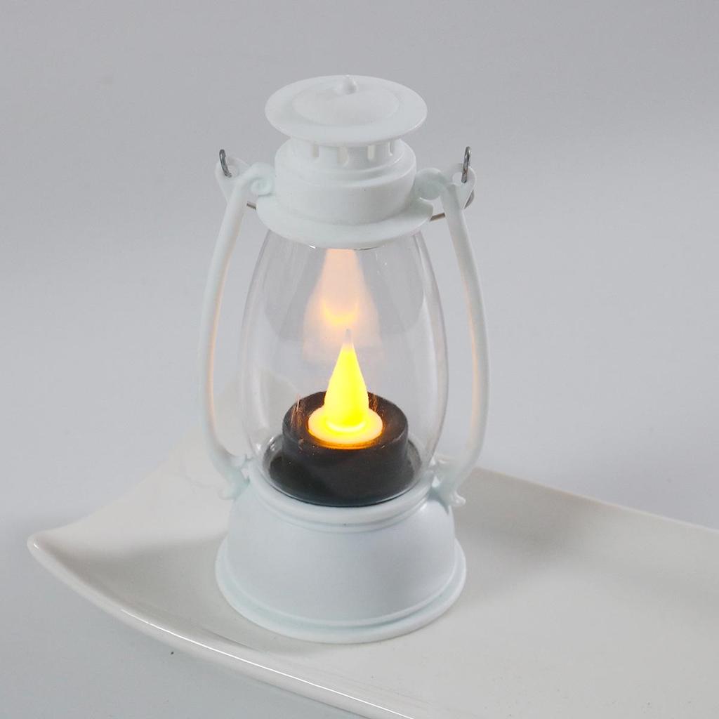 Mini Retro Portable Pony Lantern: Halloween Oil Lamp & Electronic Candle Night Light