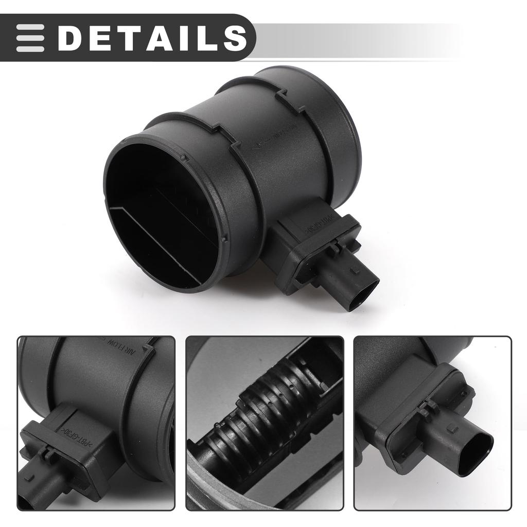 Motoforti Plastic and Metal Mass Air Flow Sensor Assembly for Opel Meriva 2010-2017, Black, Part Number 12671610