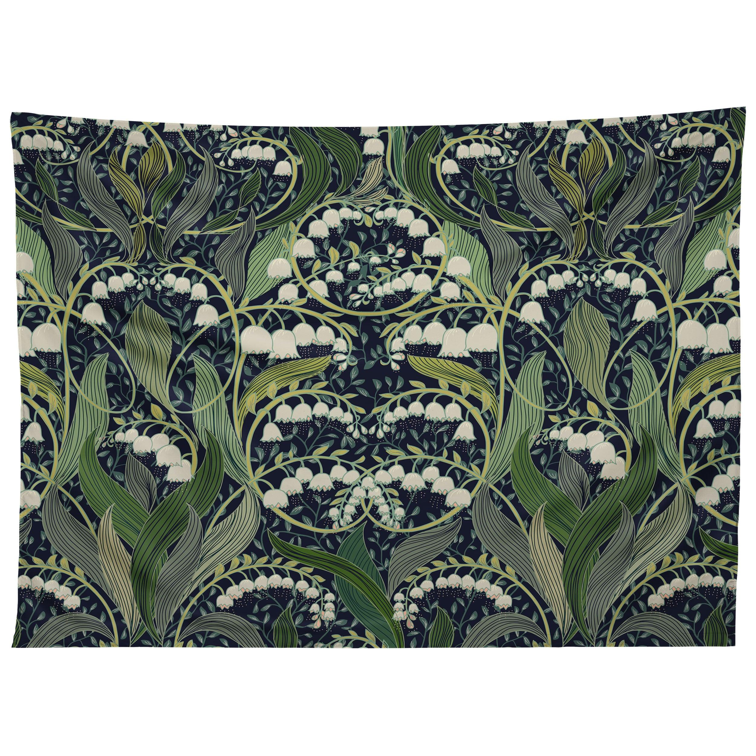WONDERFUL POISONOUS LILY tapestry 75x100 чёрный