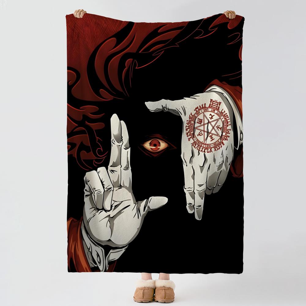 Anime H-Hellsing-g Throw Thick Comfort Flannel Quilt, Multi-scene Use Indoor Outdoor Daily Nap