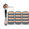 Five-Layer Anti-Scratch Razor, Stainless Steel Manual Shaver with Gillette Fusion5-Compatible Head