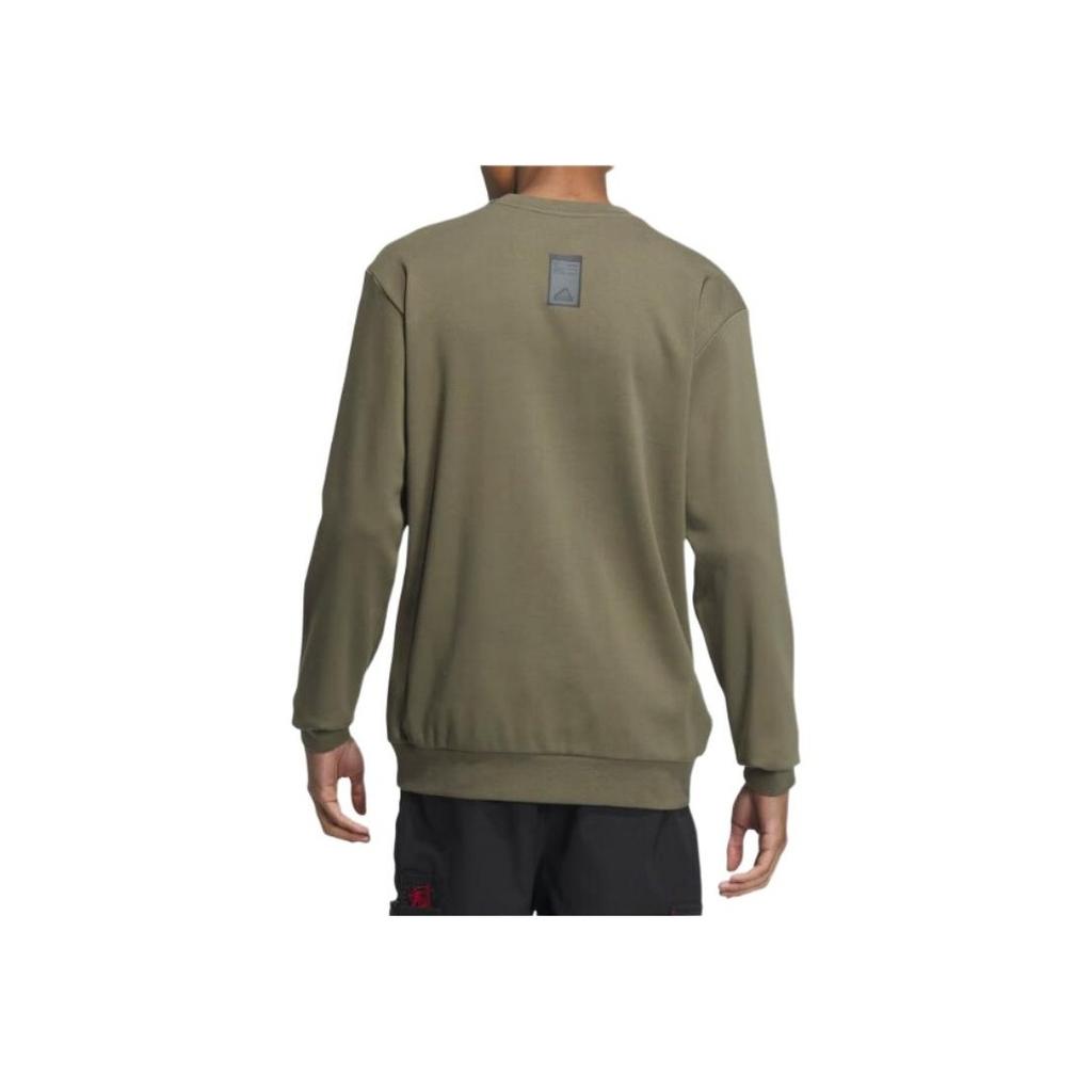 Adidas Solid Color Casual Crew Neck Long Sleeve Sweatshirt Men Tops Green IP4961