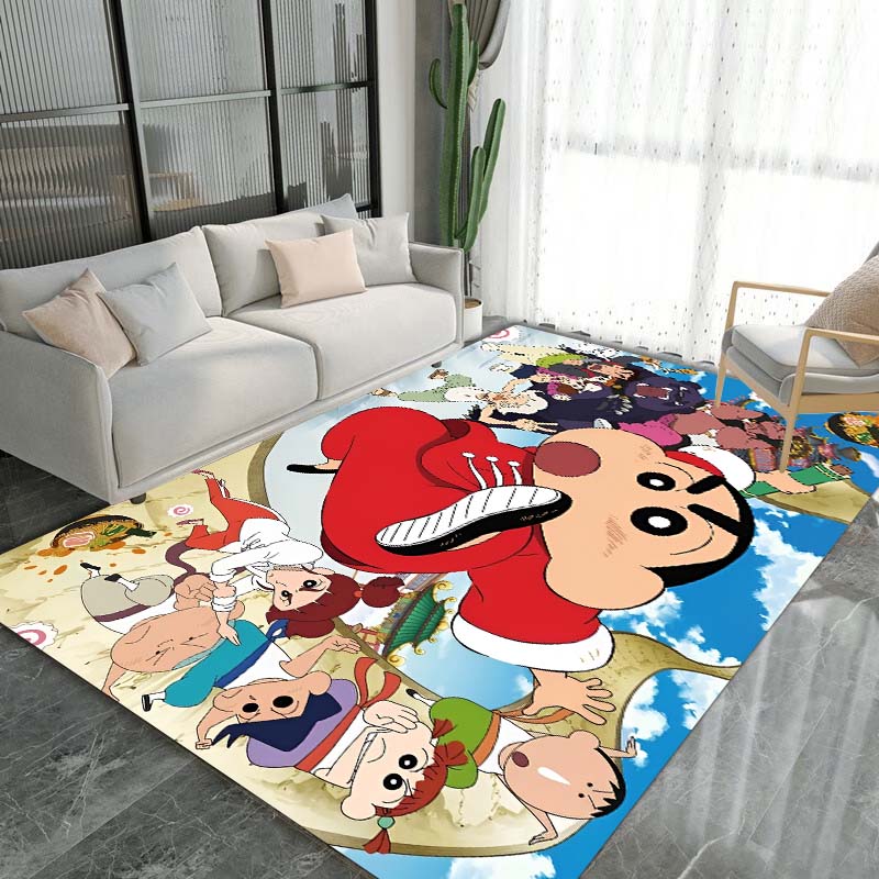 Cute Cartoon Crayon Shin-chan Rug, Suitable for Children's Play Areas, Non-slip Floor Mats, Bedrooms, Living Rooms, Sofas, and 1