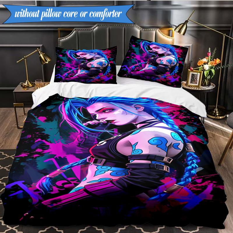 Fantasy Warrior Jing 3pcs K-pop music group Bedding set,Ideal for Bedroom, Dormitory,Including Duvet Cover And 2pcs Pillowcases,Fan gifts