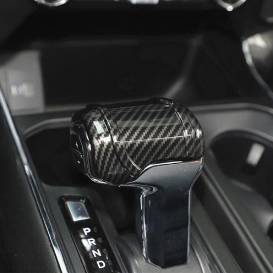 For - Ford F150 F-150 ABS Carbon Fiber Style Gear Shift Knob Cover Trim
