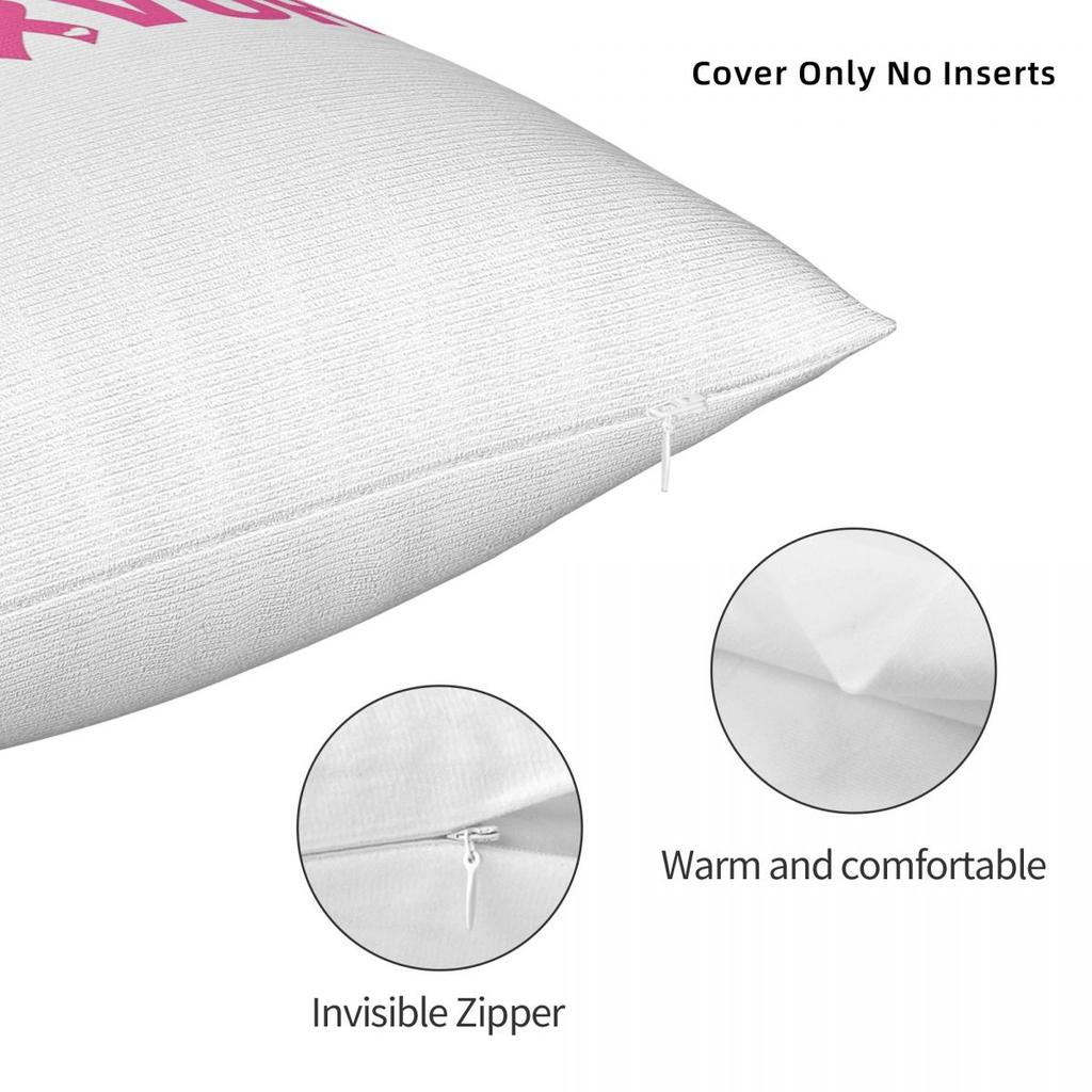 Breast Cancer Survivor Pillowcase Polyester Cushion Cover Decorations Throw Pillow Case Cover Home Square 18'
