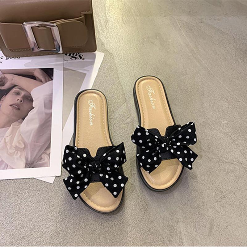 The 2024 Fashion Women Slippers Bow Style Design Ladies Slides Quality Sllides Woman Sandals Tranparwnt with a Cheap Price