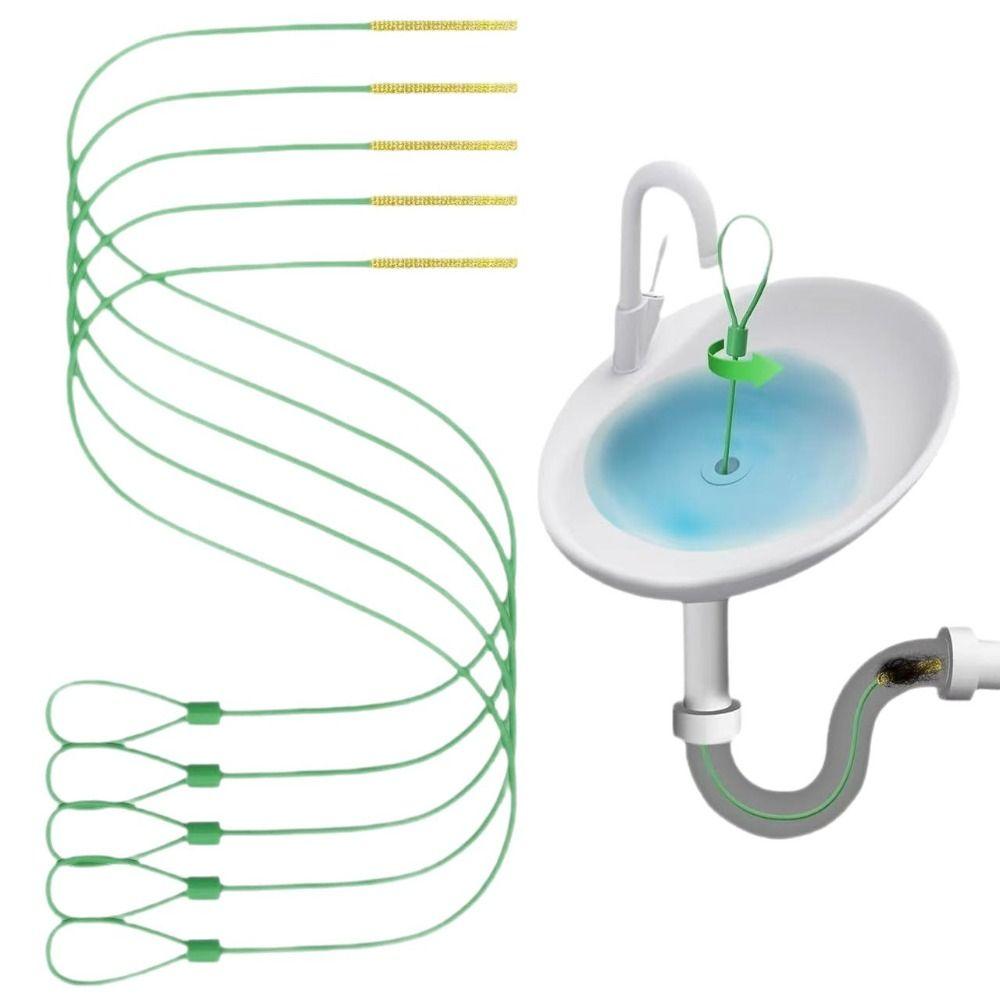 5pcs Flexible Drain Snake Anti-Break Plumbing Snake Cleaner Sink Drain Cleaner Kitchen Sink