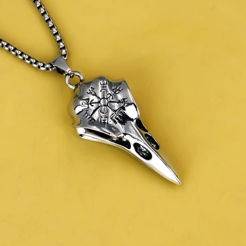 Retro Norse Mythology Double Raven Tree Of Life Pendant Necklace For Men Personality Charm Hip Hop Cool Casual Jewelry Gift