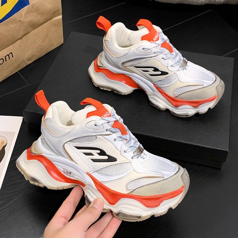 Stil de cuplu lustruit și pantofi de tată de a zecea generație vechi Paris, pantofi sport versatili cu platformă pentru femei, care înalță, la modă și confortabili