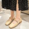 Mary Jane Thick Heel Round Toe Single Shoes 2024 New Casual Simple All-match Flat Bottom Comfortable Women Shoes Autumntime