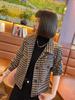 Short Coat Women's Autumn and Winter New Small Versatile Thousand Bird Grid Small Fragrant Jacket Foreign Casual Top