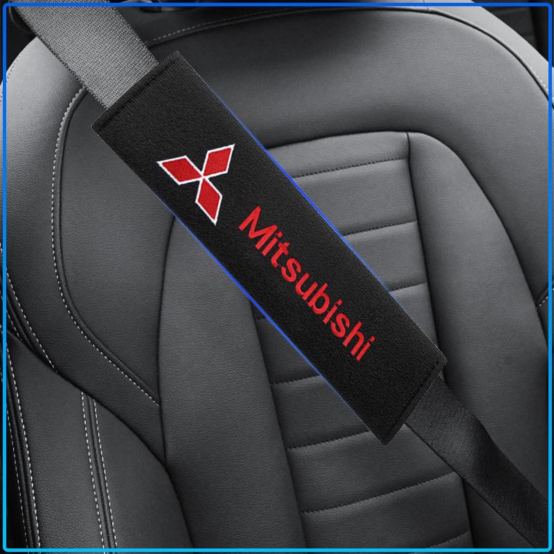 2Pcs Car Safety Belt Shoulder Cover Pad Plush Seat Belt Shoulder For Mitsubishi Lancer Lancer ASX Outlander 2 3 Pajero Mirage Exzos Pajero 4