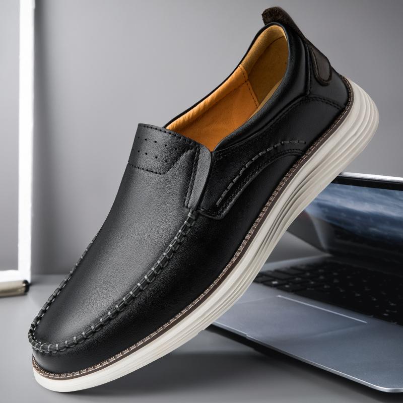 Marca de Luxo Sapatos Casuais Masculinos Couro Genuíno Mocassins Masculinos Business Mocasines Calçado Slip-On Costura à Mão Sapatos de Condução Masculinos