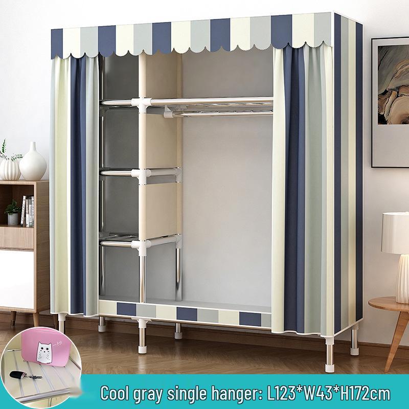Compact All-Steel Frame Cloth Wardrobe: Durable Storage Solution for Bedrooms and Apartments