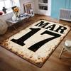 Rustic "MAR 17" Vintage Style Design Non-slip Rug Suitable for Living Room and Bedroom Sofas