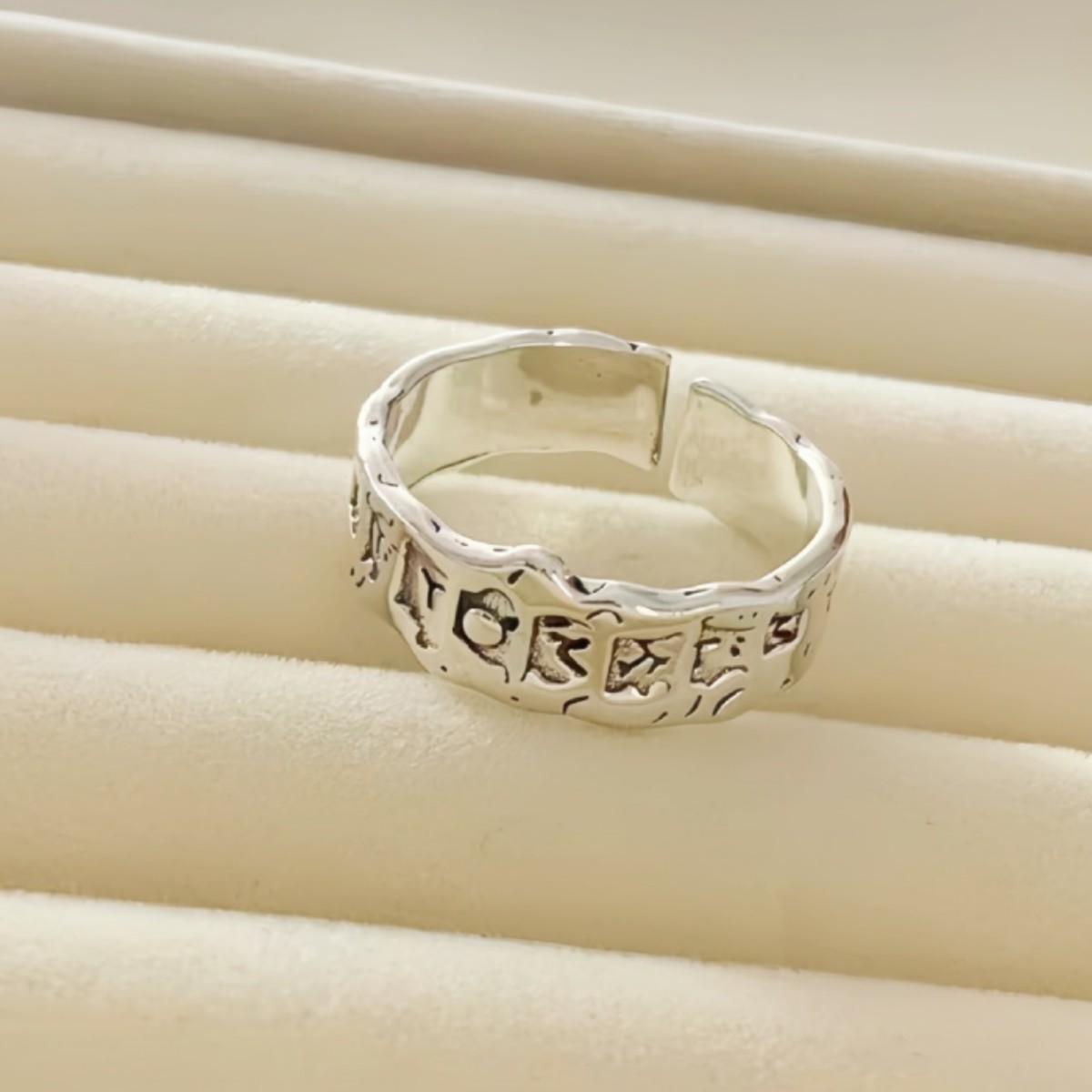 Ретро Мужское Винтажное Американское Хип-Хоп Минималистичное Регулируемое Кольцо Дизайн