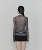 PAINORPLEASURE Lily Cowl Ribbon Top Charcoal