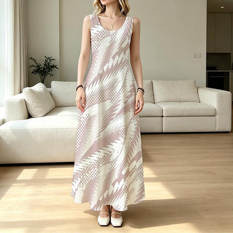 Women's Beach & Daily Maxi Dress,Sleeveless Simple Style,Soft Comfort Fabric,Elegant Cut for Vacation & Everyday Wear