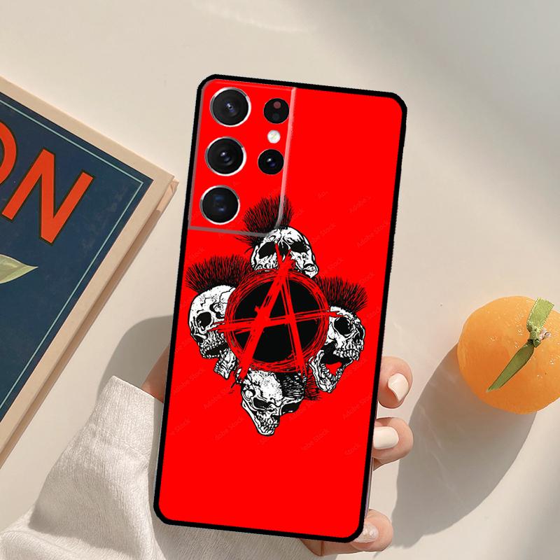 Anarchy Symbol A Phone Case For Samsung Galaxy S22 S23 S21 Ultra S20 FE S8 S9 S10 Plus Note 10 20 Ultra Cover