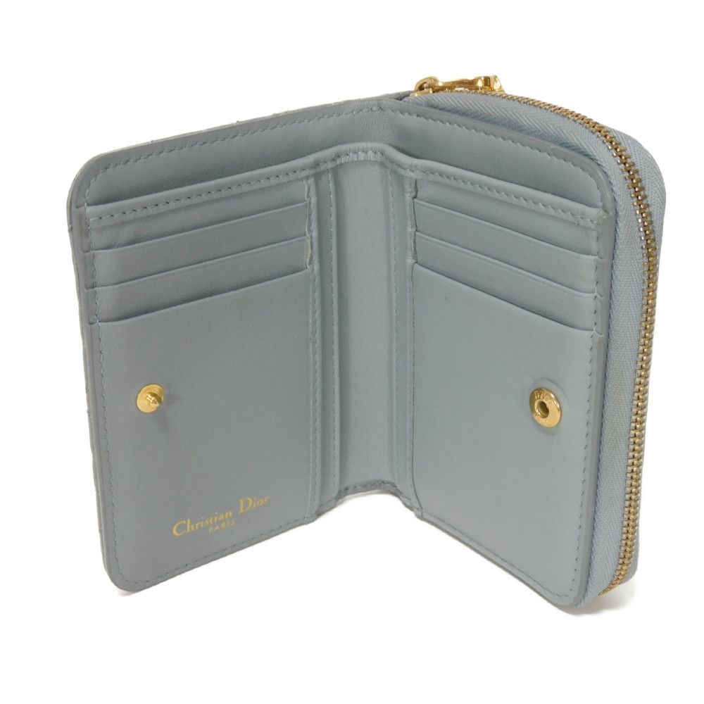 Used Caro Scarlet Wallet (S5032UWHC_M81B) 7941 Current CD Logo Stitched Bifold Cannage Cloud Blue (10656) from Japan