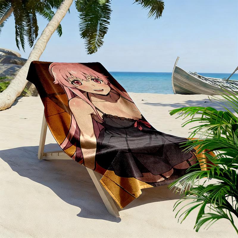 Gasai Yuno,Garten of Banban Print Beach Towel, Large Soft Quick Dry Towel for Beach Camping Swimming