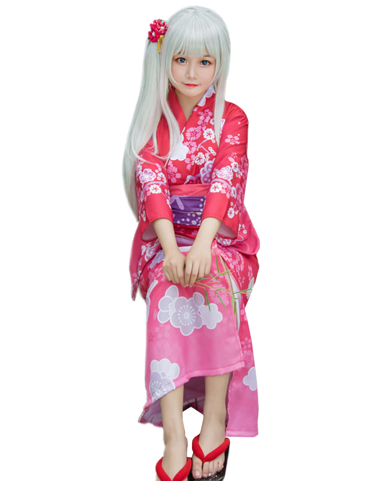 

[Milky Time] Эроманга Сэнсэй Идзуми Сагири Юката Косплей Костюм с Париком, Красный, Хэллоуин, Кимоно