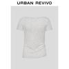 UR Women's Draped Neck Slim Fit Short Sleeve T-Shirt