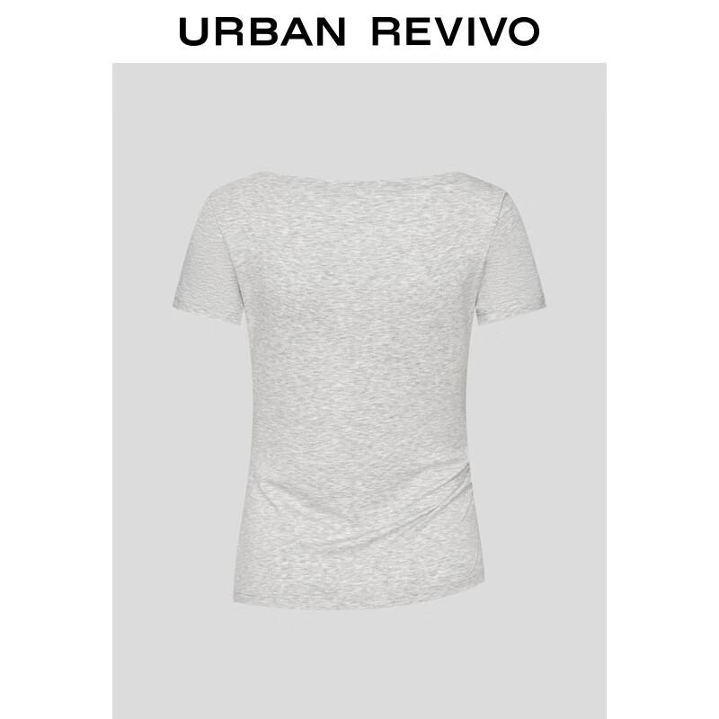 UR Women's Draped Neck Slim Fit Short Sleeve T-Shirt