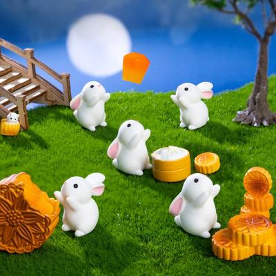 Mikro-Landschaft Niedliche Kleine Kaninchen LaterneHimmelslaterneLandschaftsdekorationszubehör Mini Mondfest Anhänger