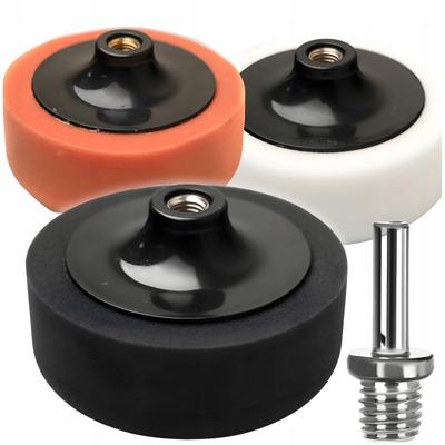 SET OF 3 POLISHING SPONGE FOR SCREWDRIVER 125mm M14 SOFT MEDIUM HARD PAD