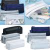 Clear Mesh Pencil Case High Capacity Pencil Bag Marker Organizers Storage Pouches Travel Cosmetic Bag for Adult Student