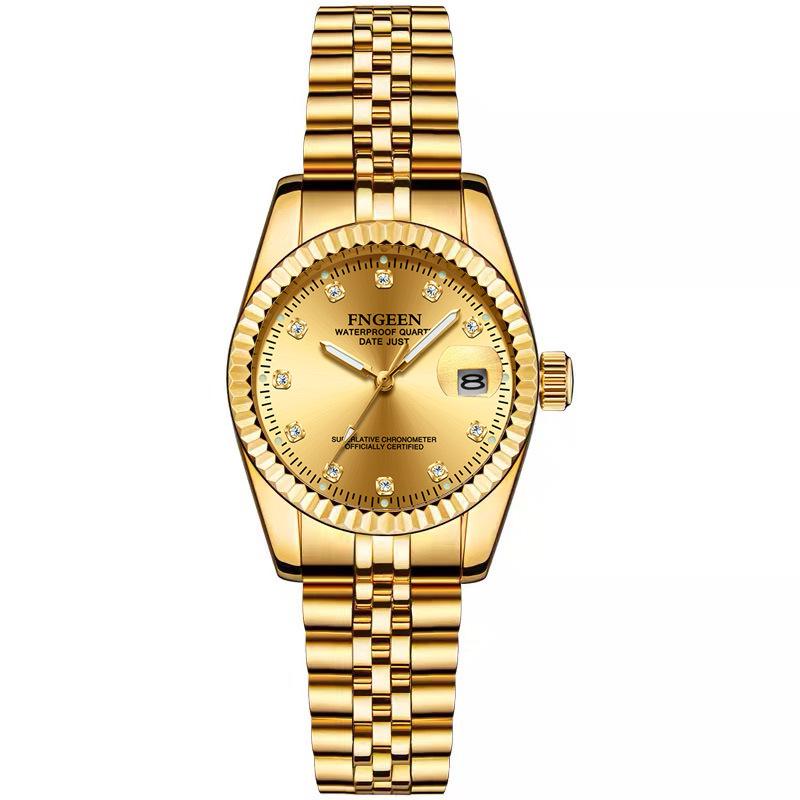 Tycoon Gold Waterproof Couple Watch: Stylish Gold Watches for Men and Women