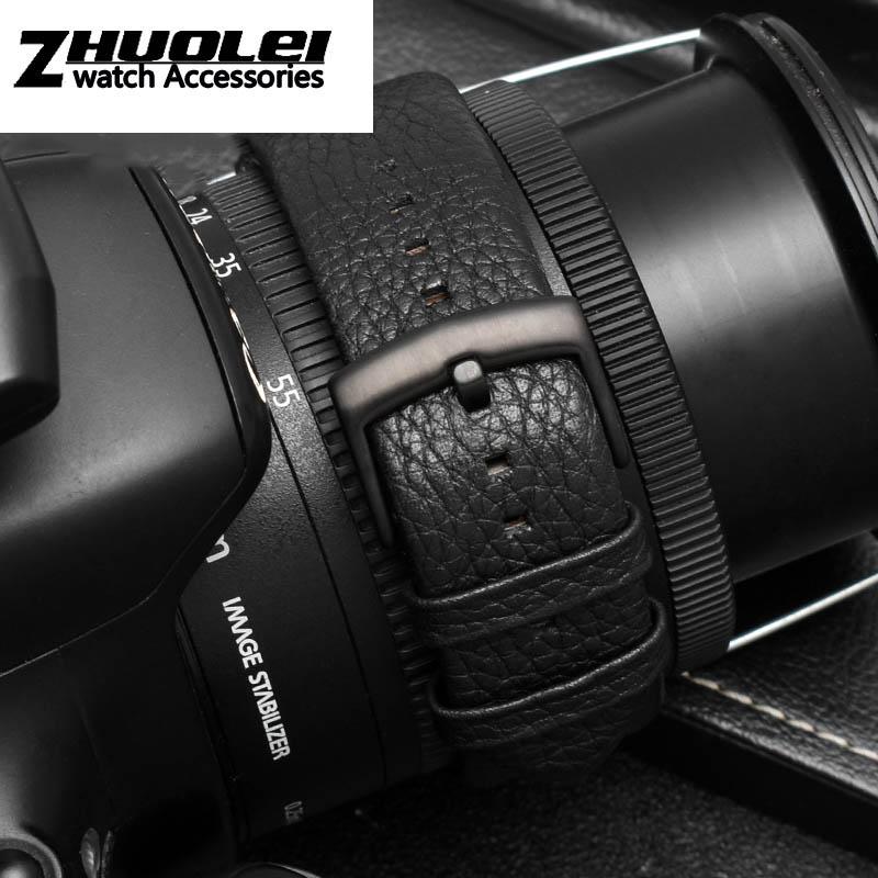 Dla Armani AR2460/2461/2462/0263 Pasek na nadgarstek ze skóry liczi Oryginalna jakość pasek do zegarka z prawdziwej skóry 24mm brązowy czarny pasek męski