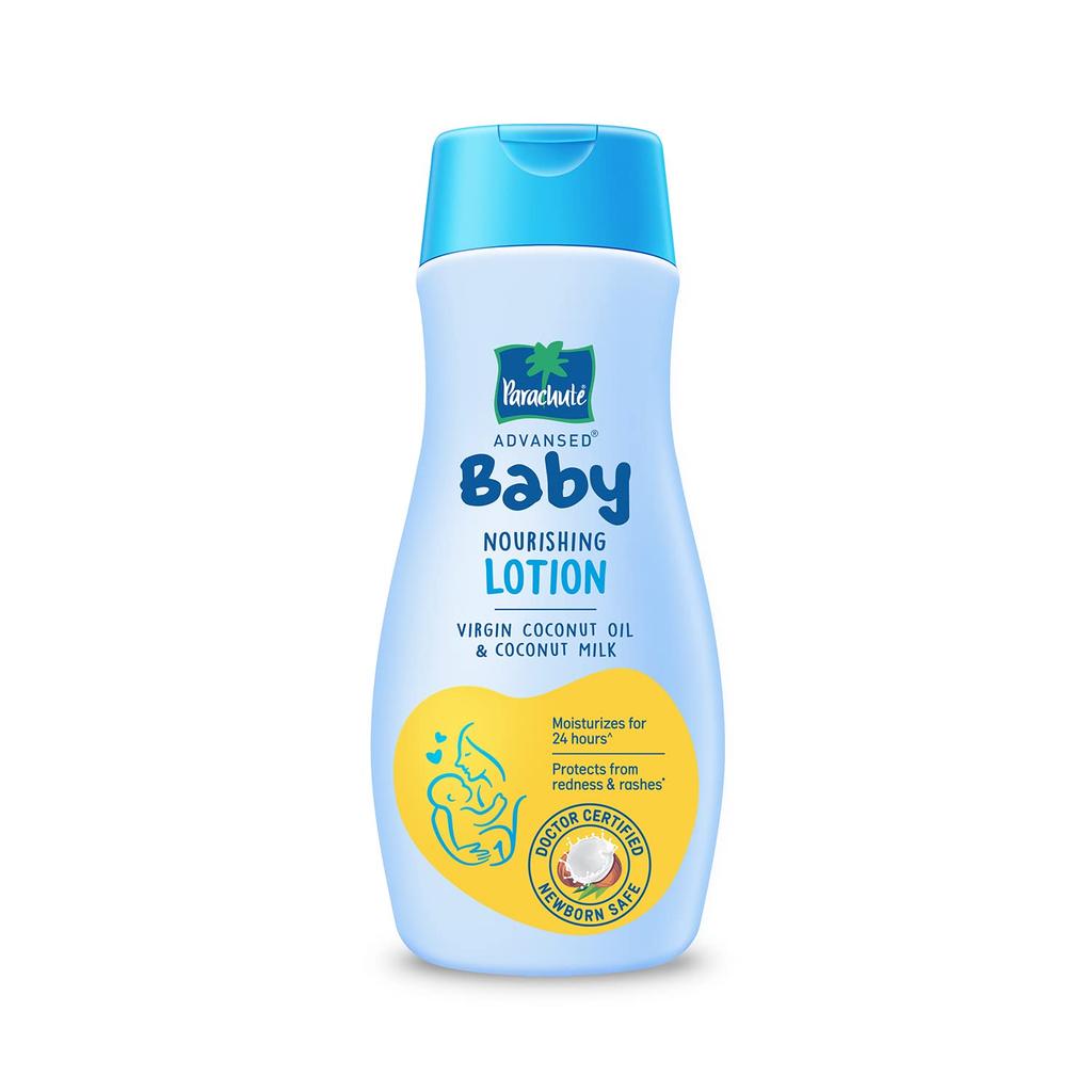 Parachute Baby Lotion For Newborns With Coconut Milk & Oil, 24H Moisture, Hypoallergenic, Safe For Sensitive Skin, 200Ml, Pack Of 1